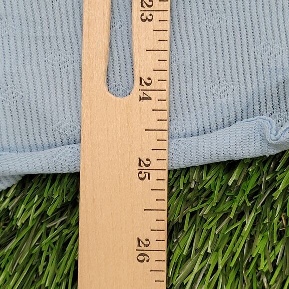 Vintage 70s Disco Button Shirt Medium 19x25 Polyester Blue - Picture 12 of 14